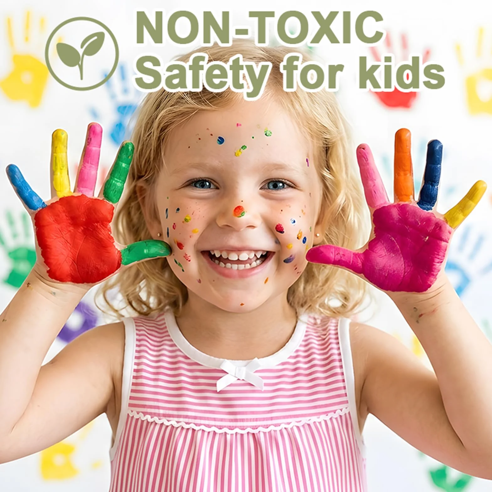 Peintures au doigt non toxiques 2 oz lavables naturelles pour enfants maternelle école ABEIER Lot de 8