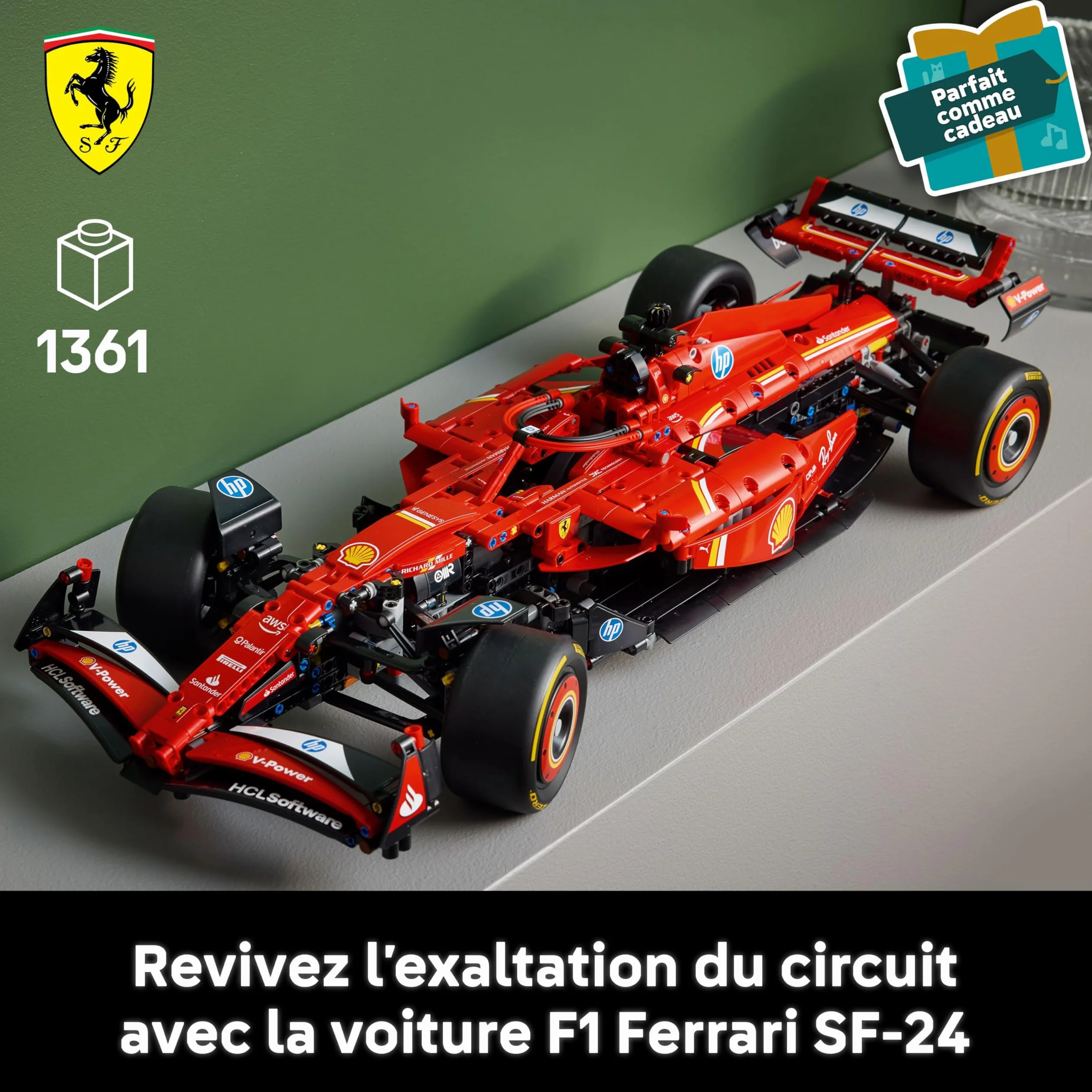 LEGO Technic Ferrari SF-24 F1 Maquette 1/8 Voiture de Course Collector Moteur V6 Boîte de Vitesses DRS Volant 42207