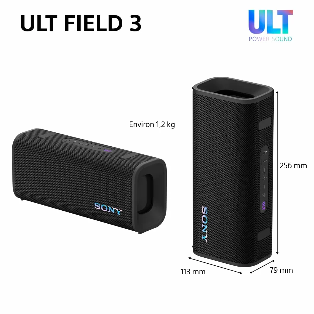 Sony ULT Field 3 Enceinte Bluetooth Portable ULT Power Sound 24 Heures IP67 étanche Noir