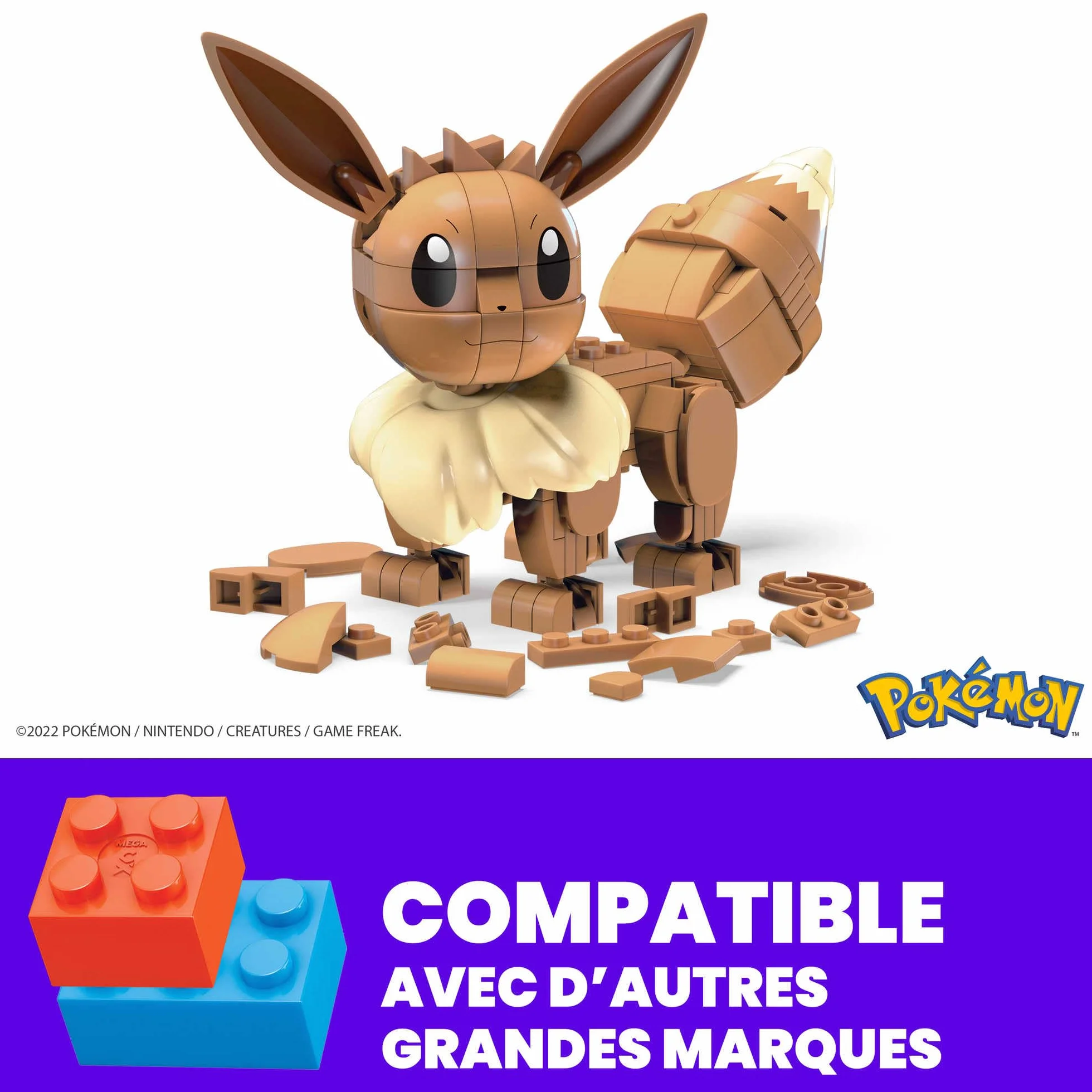 MEGA Pokémon Figurine Action Évoli Articulée 6 cm 215 Pièces Jeu De Construction Modèle À Collectionner HDL84