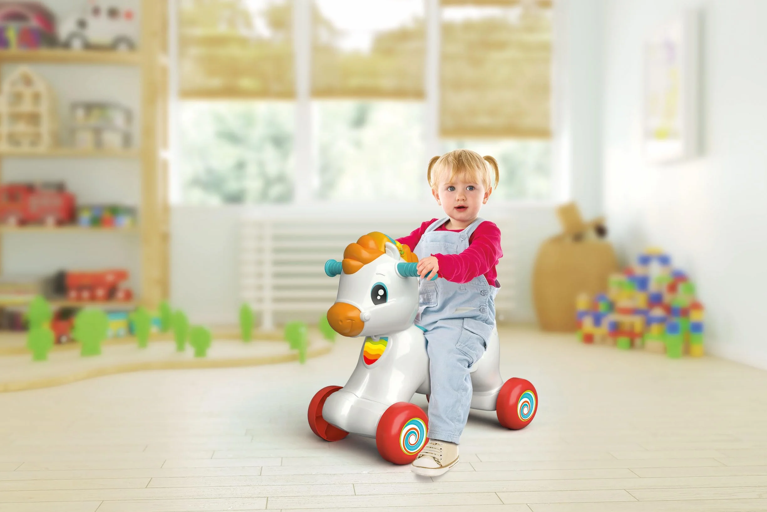 Clementoni Porteur Cheval Mahé Jeu Éducatif 3 en 1 Motricité Langage Émotion