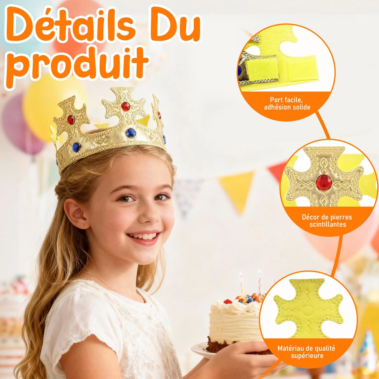 Couronne Anniversaire Enfant Roi Garçon Dorée Accessoire Déguisement Fête