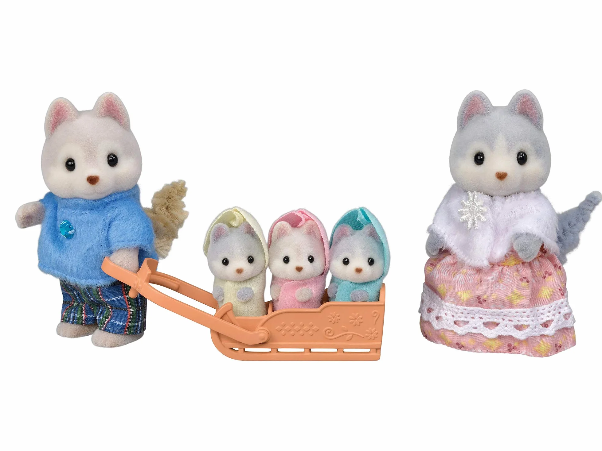 Sylvanian Families La famille Husky Set 5 figurines animaux miniatures jouet enfant 3 ans+