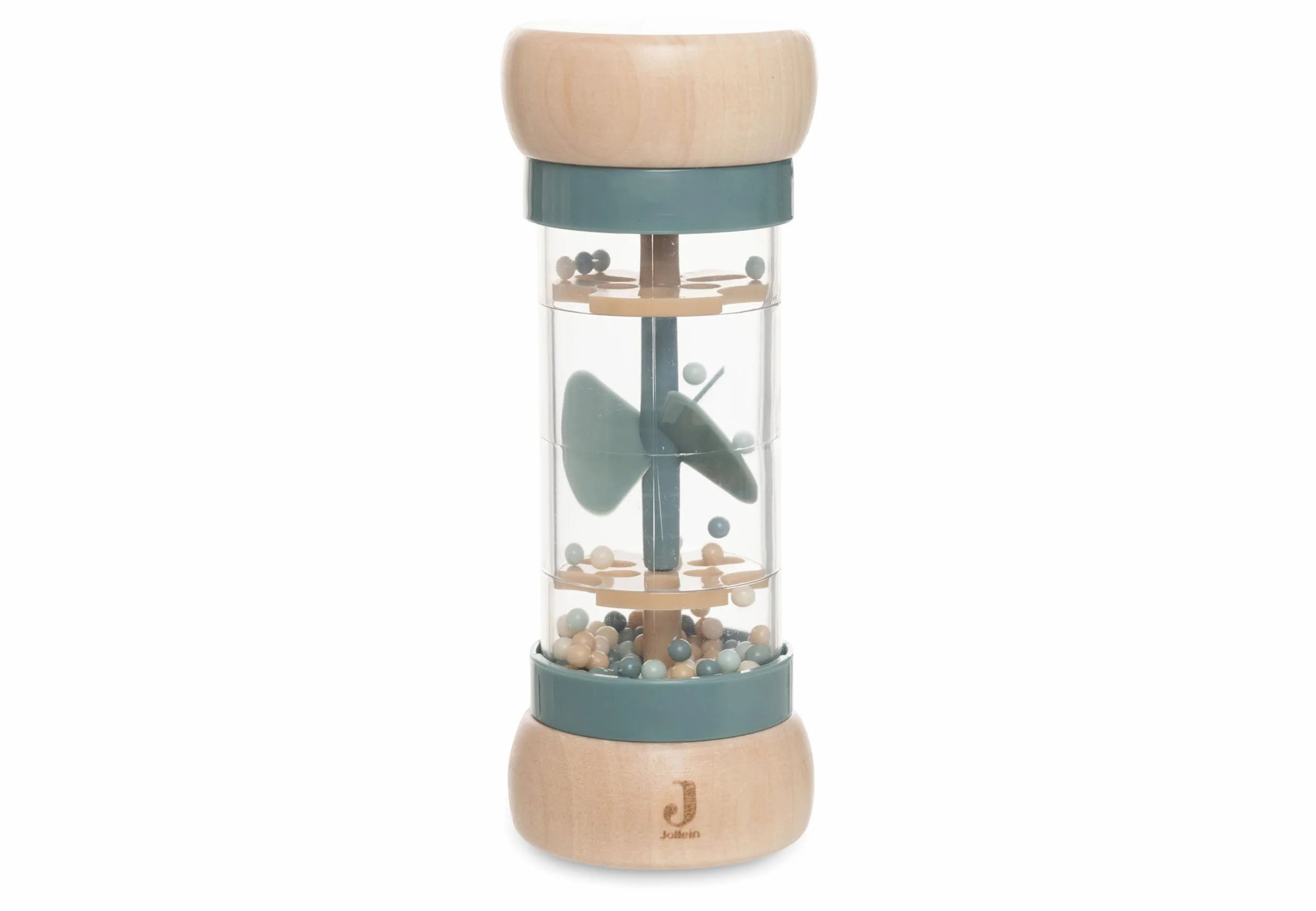 Jollein Jouet de Pluie en Bois pour bébé - Vert lac/Beige