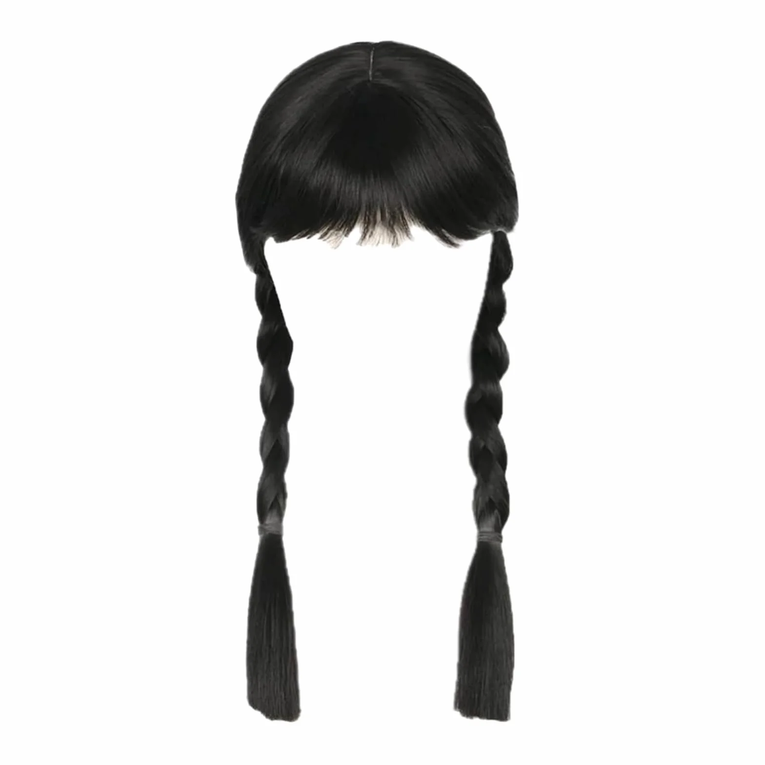 Perruque Mercredi Addams pour Fille Halloween Carnaval Cosplay