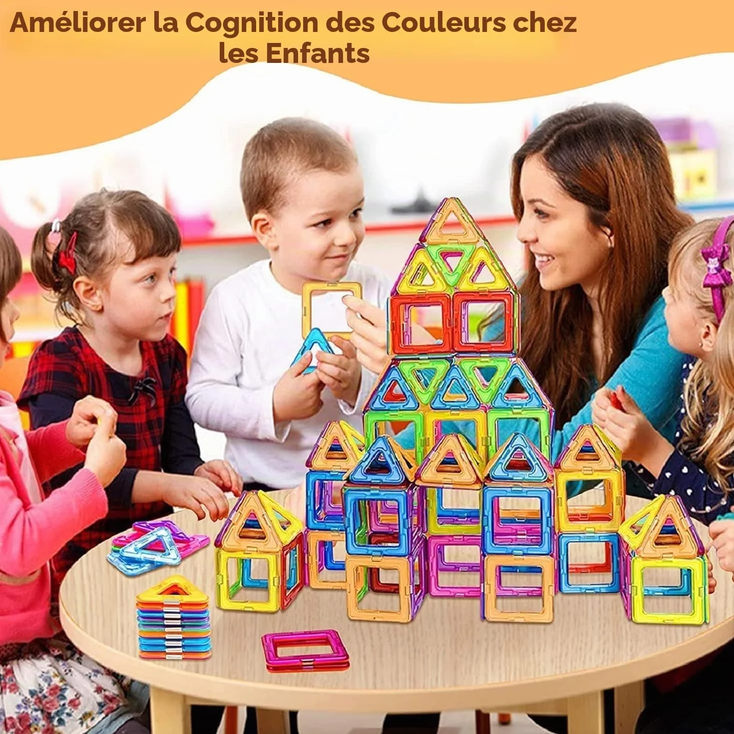 KALOISYHE Jouet De Blocs de Construction Magnétiques 48PCS pour Enfants 3-9 Ans Filles Garçons Cadeaux Noël