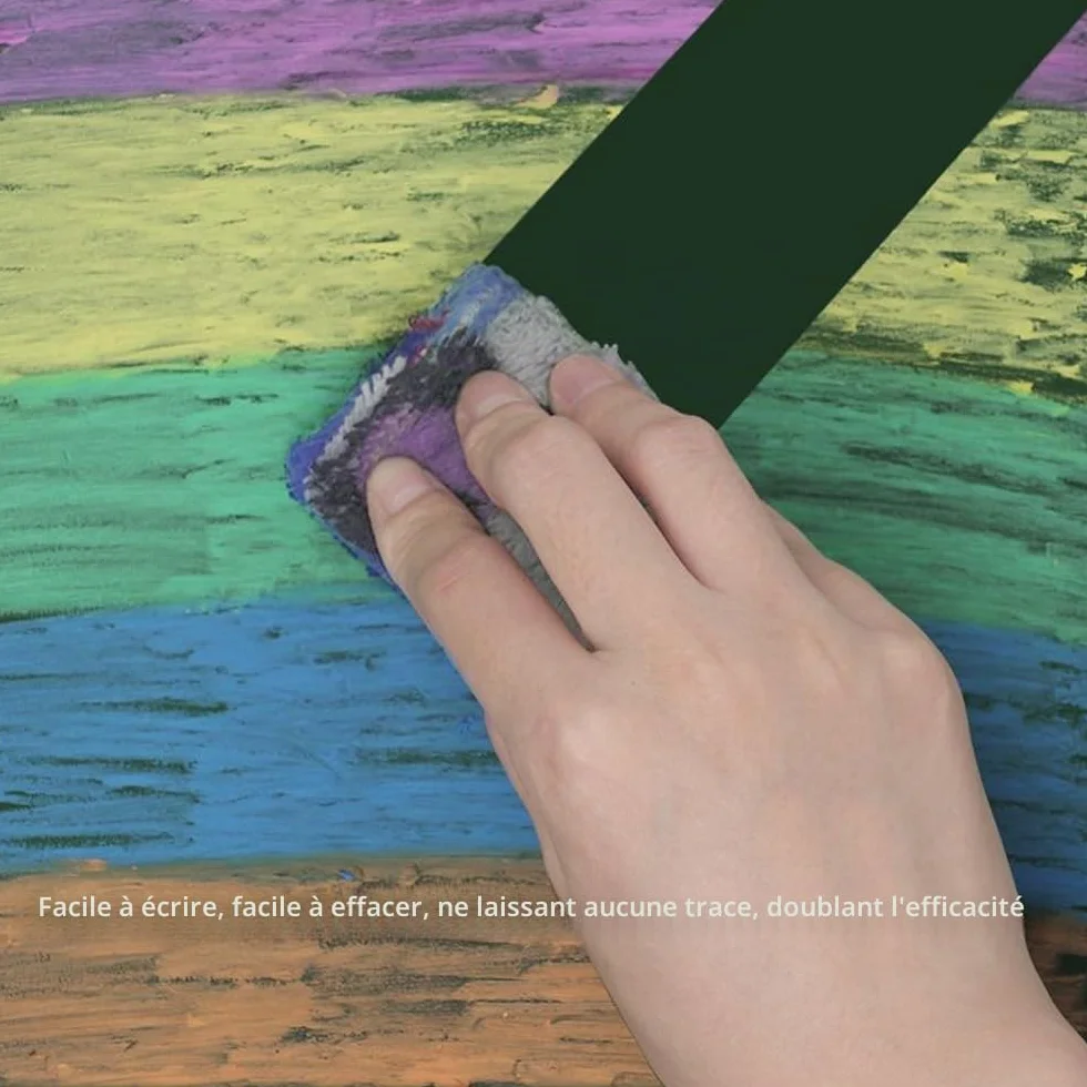 Craies de Couleur Lavables Hydrosolubles 12 Pièces avec Porte-Craie Rétractile pour Tableau Noir