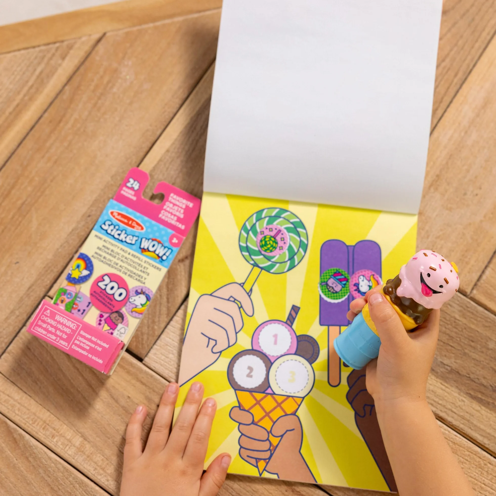 Melissa & Doug Sticker Wow Tamponneuse Crème Glacée Bloc D’Activités 500 Autocollants Activité Manuelle Enfant 3 Ans+