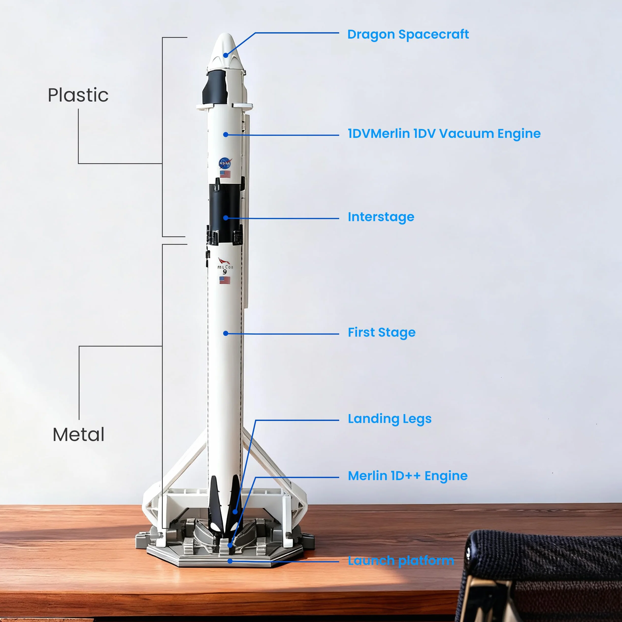 Falcon 9 1/200 Kit de modélisation de fusée NASA 29 cm