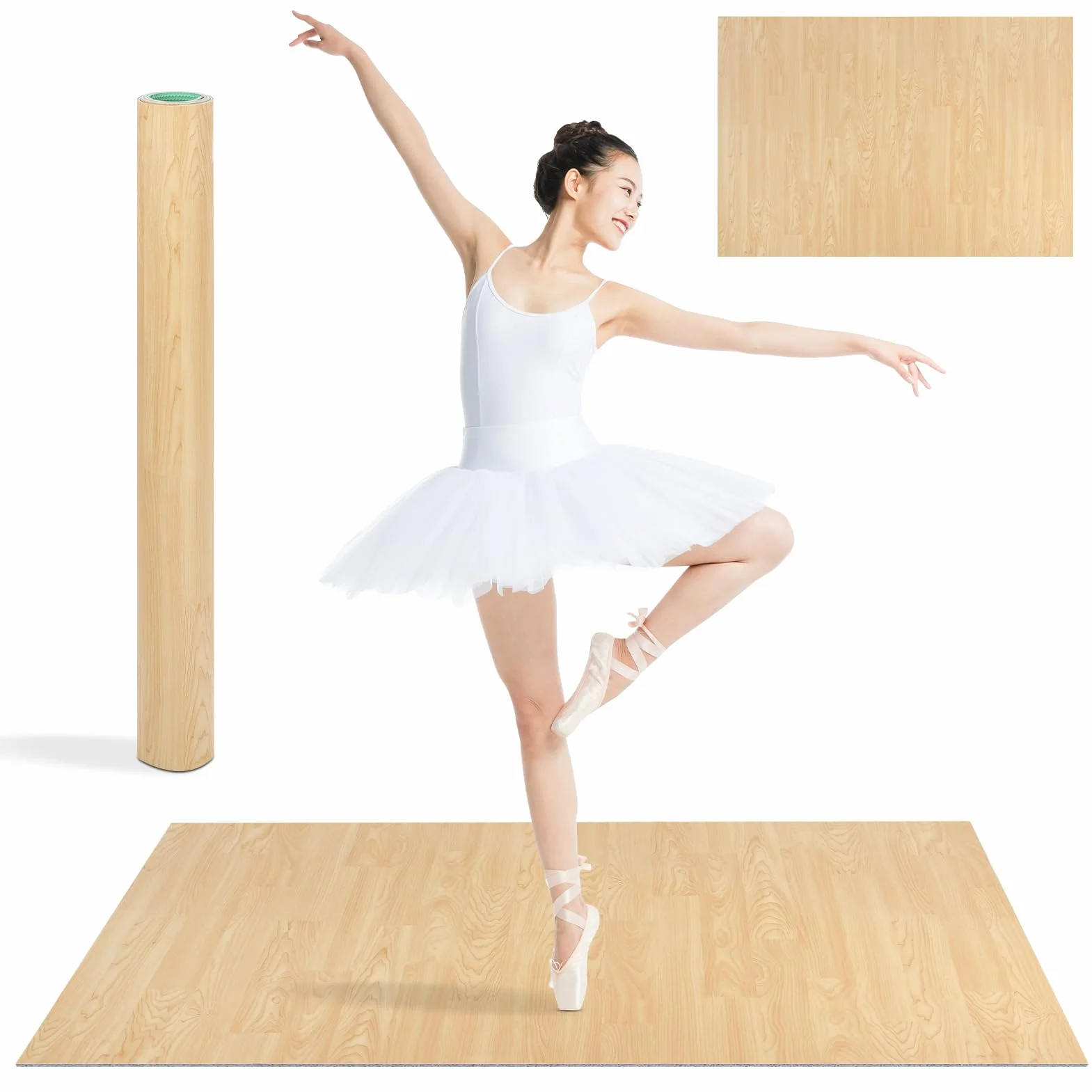 Tapis de danse portable PVC 91 x 122 cm 5 mm épaisseur antidérapant absorbant chocs ballet jazz claquettes irlandais pop