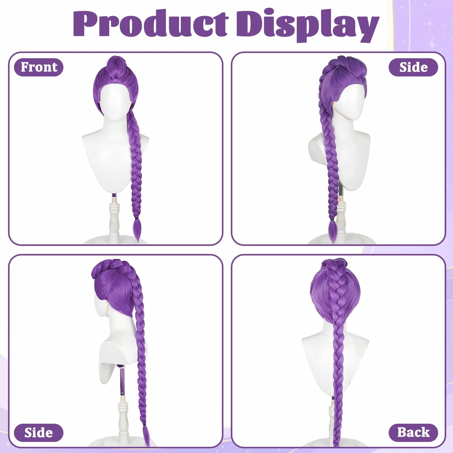Dem0n Perruque de chasseur pour enfants Violet Accessoire réaliste Halloween carnaval