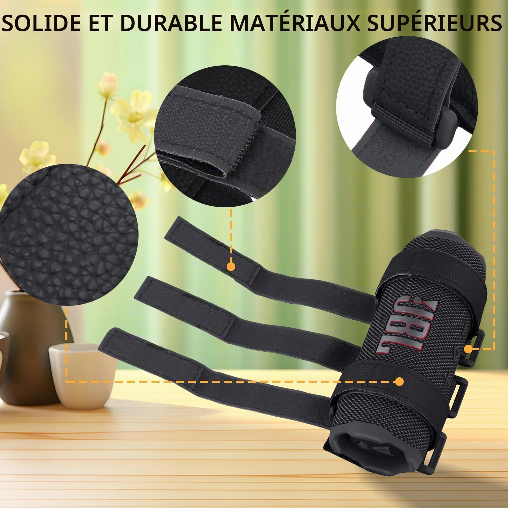 co2CREA Haut-Parleur Portable Bluetooth Sangle réglable pour Extérieur Support Barre Chariot Golf Garde-Corps Vélo Bateau