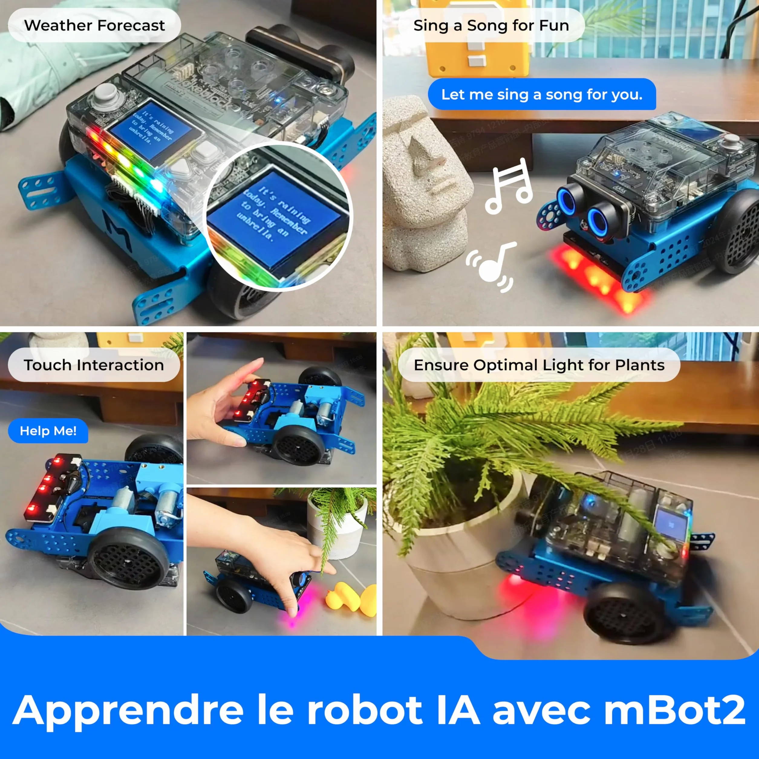 Makeblock mBot2 Robot Programmable Compatible Scratch Python WiFi IoT AI Jouet Enfants 10 Ans+