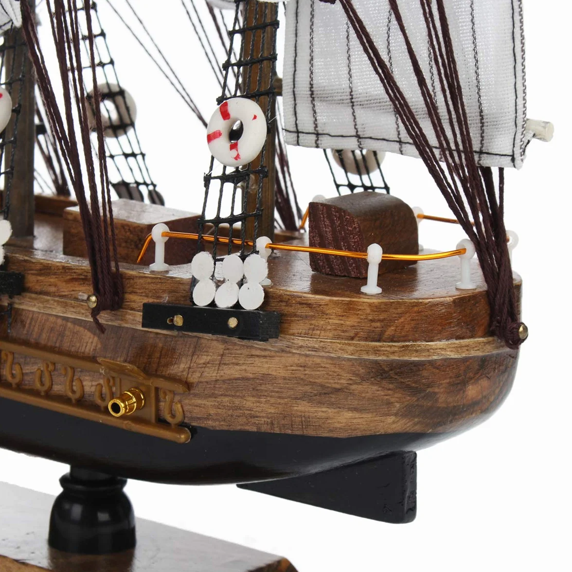 CCChaRLes 50Cm À La Main En Bois Bateaux À Voile Modèle Assemblée Nautique Navire Schooner Bateau Décorations Cadeau
