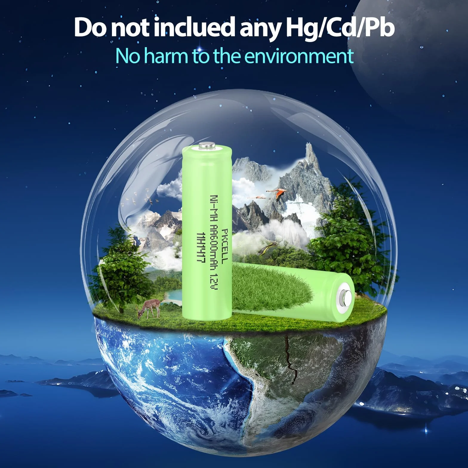 PKCELL Piles rechargeables AA NIMH 1,2V 600mAh 4 pièces