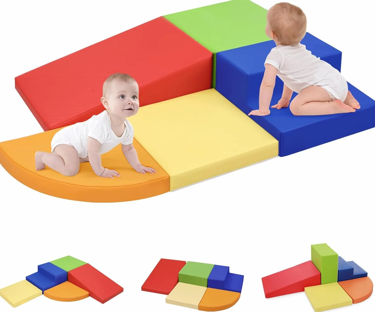 Parcours Motricité Bébé 5 Pièces Blocs Mousse Éducatifs Jouets d'Escalade Antidérapante