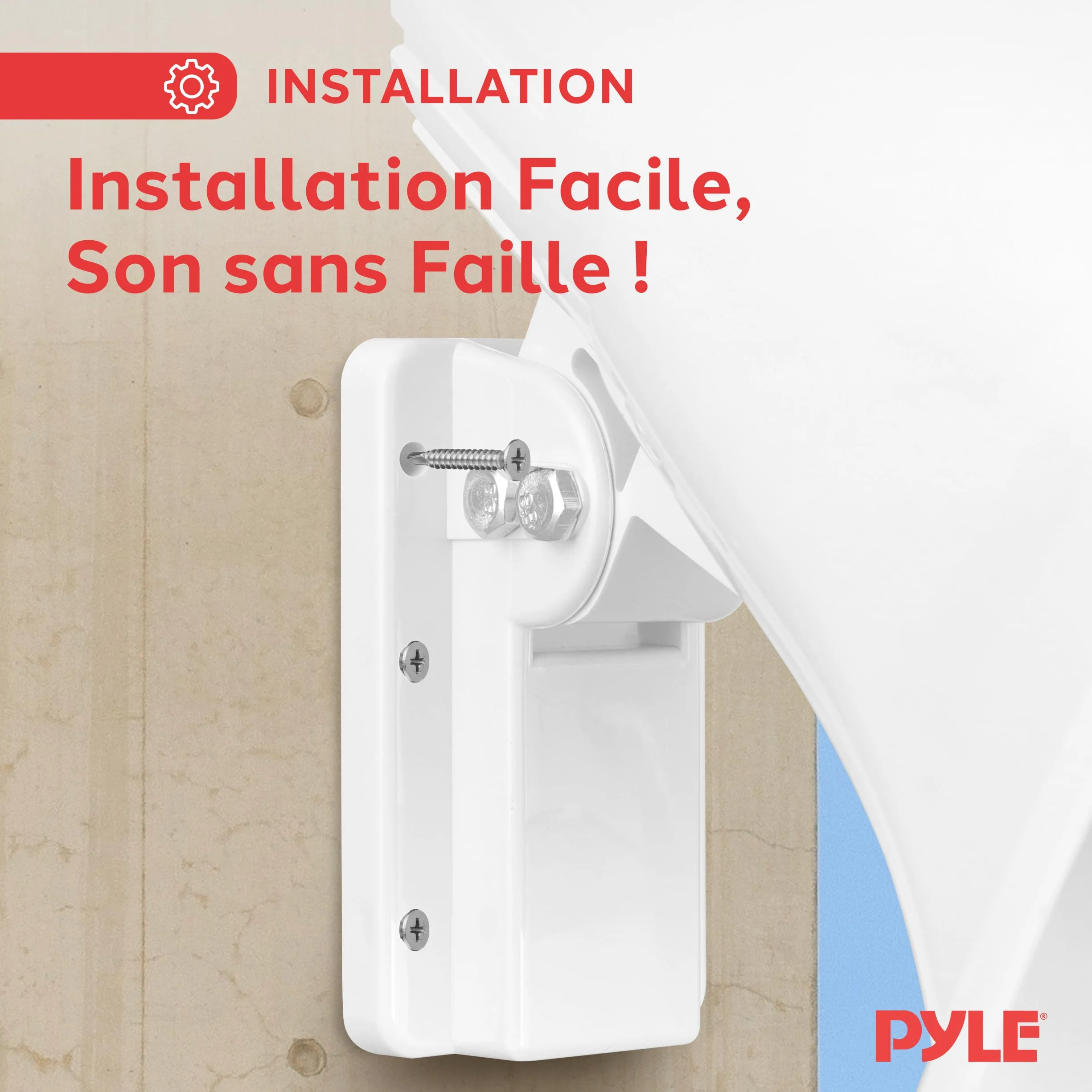 Pyle Haut-Parleur PA 6" 8 Ohms 50 Watts Intérieur/Extérieur Blanc avec Support de Montage