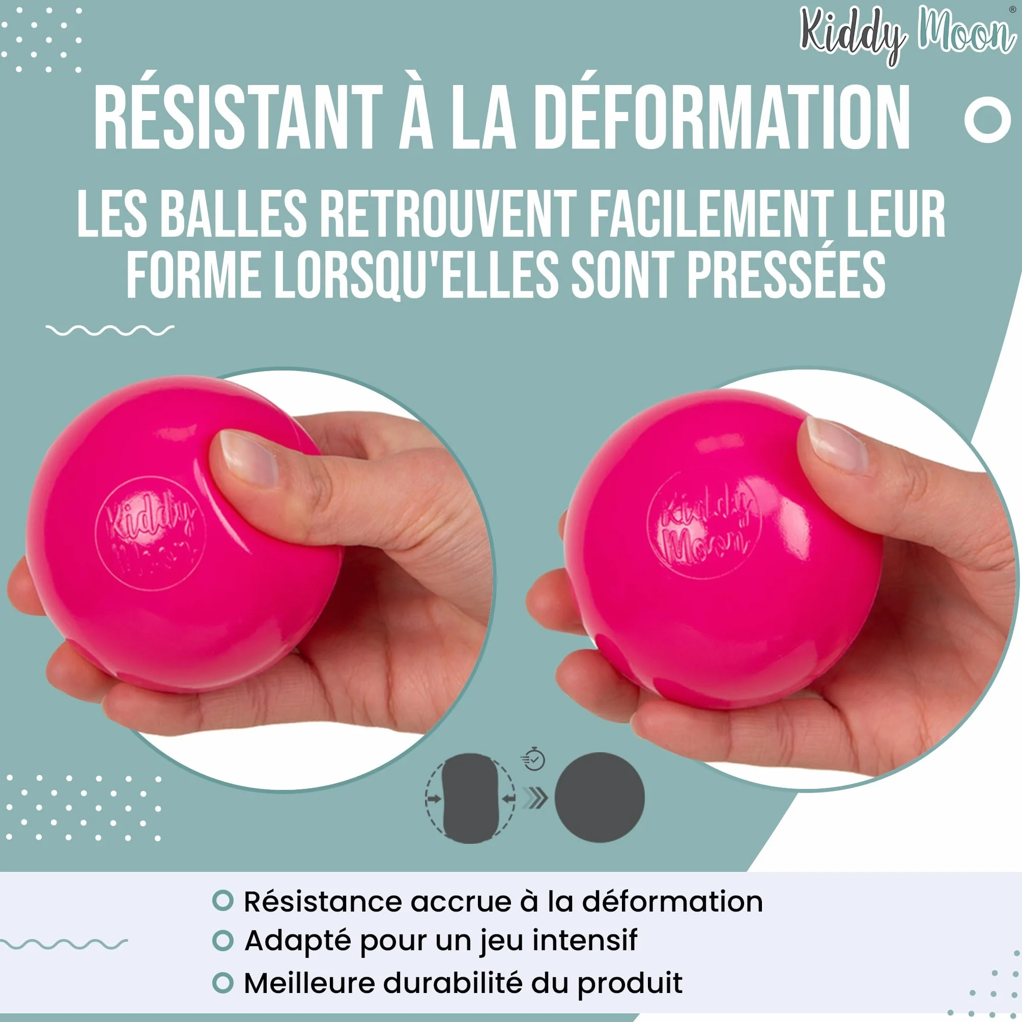 KiddyMoon 100 Balles Colorées Plastique Piscine Enfant ∅ 7Cm