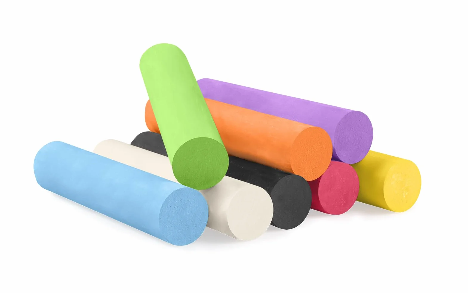 Jovi STREET CHALKS Lot de 48 craies jumbo super épaisses pour peinture de sol, anti-poussière, couleurs vives