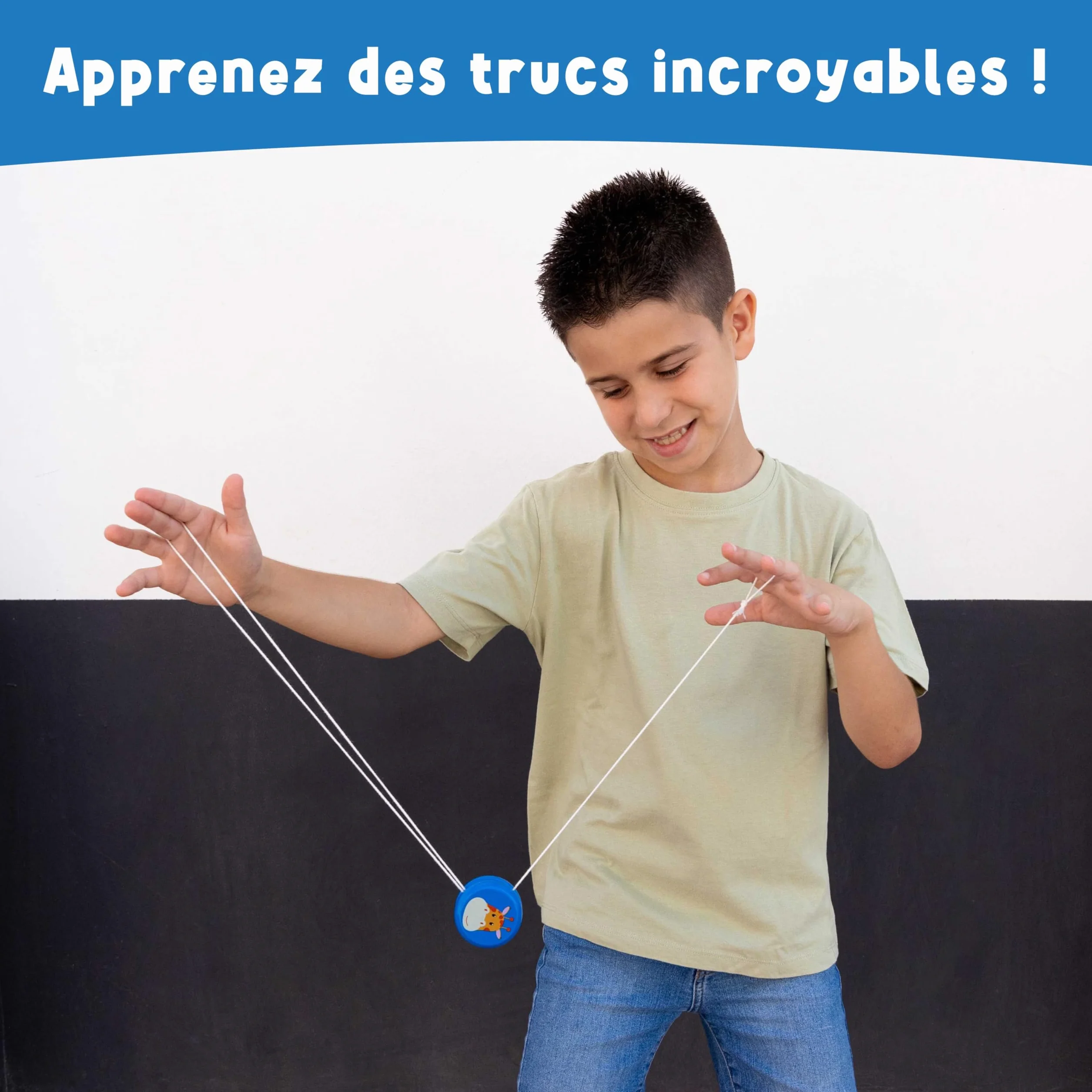 BONNYCO Yoyo Enfant Lot 16 Pièces Animaux de la Jungle Bois Cadeau Anniversaire