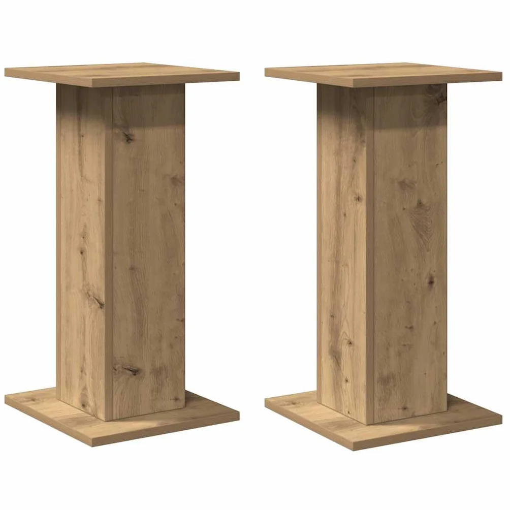 vidaXL Supports de Haut-parleurs 2 pcs Chêne Artisanal Bois ingénierie HiFi