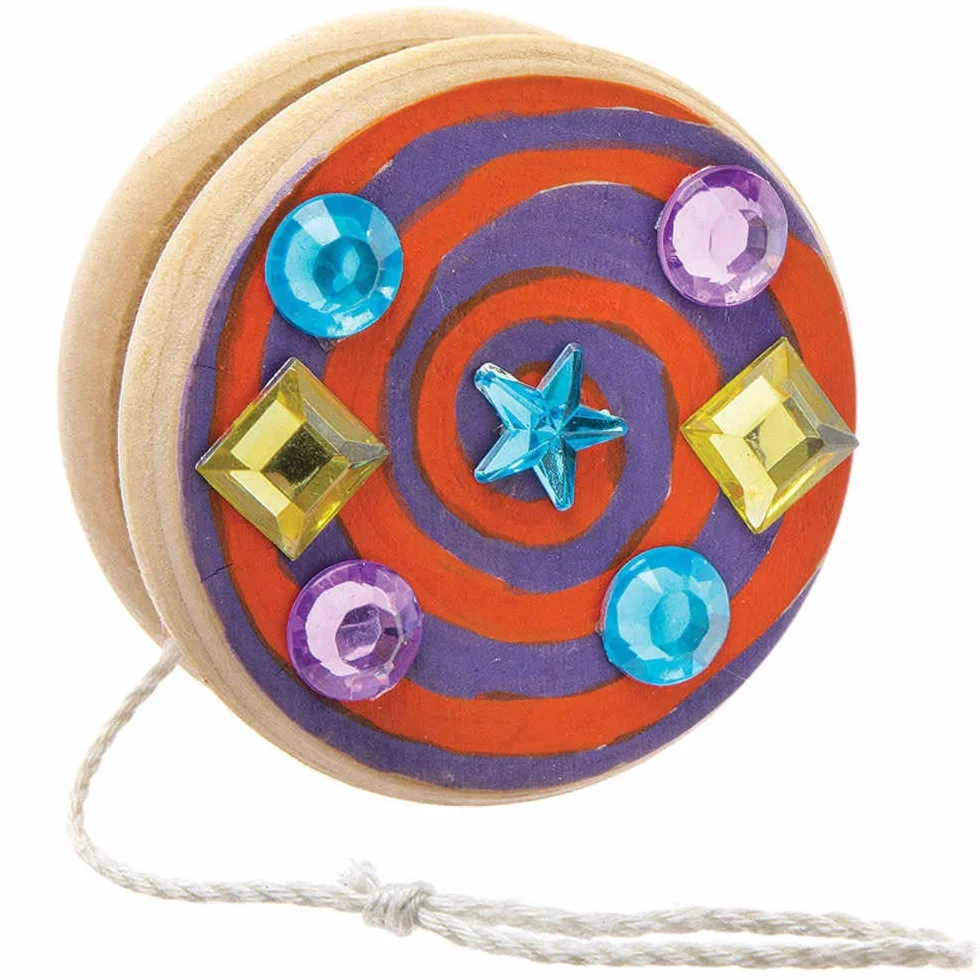 Baker Ross Yoyo Enfant en Bois Lot de 4 Jouet Enfant