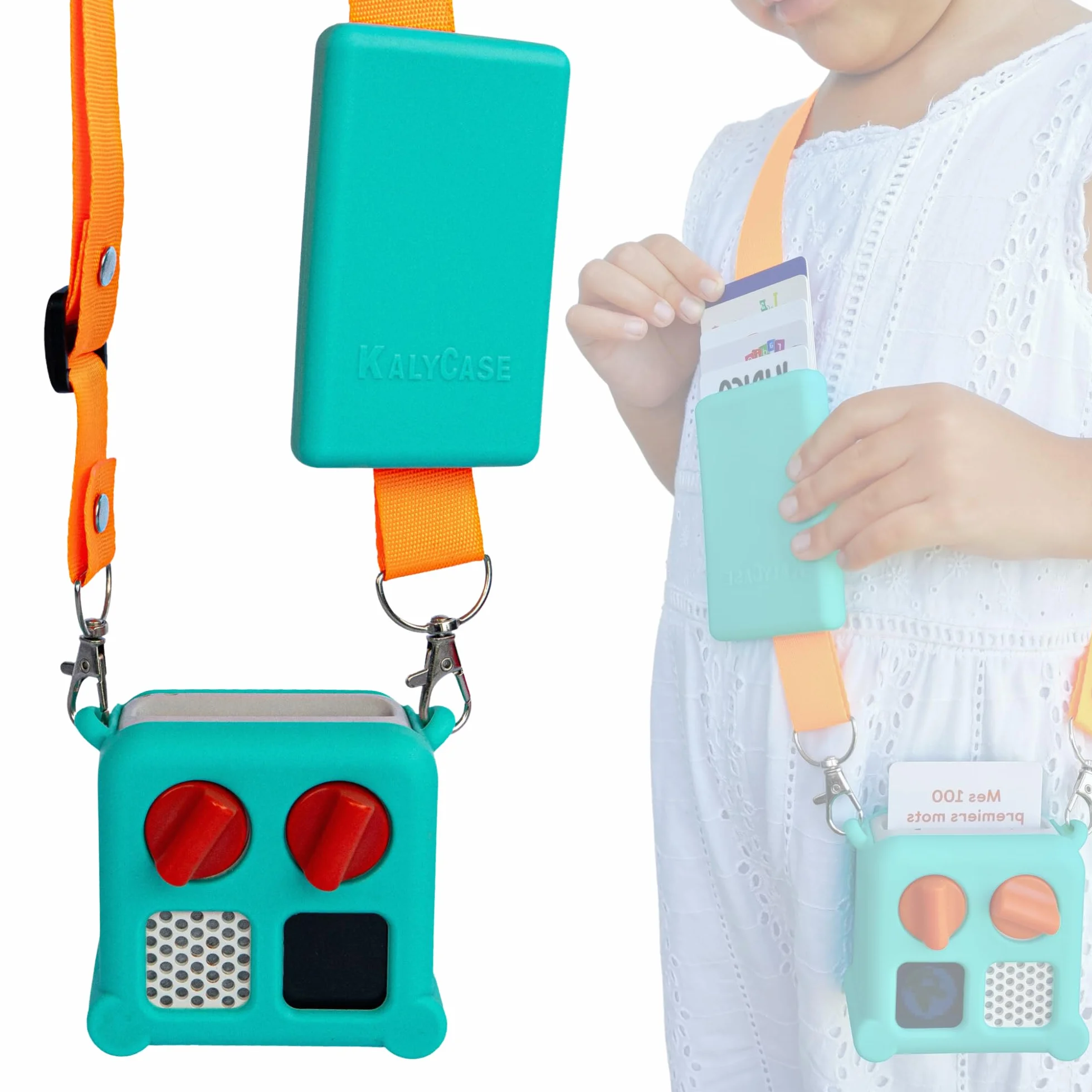 Coque Silicone YOTO Mini avec Pochette Porte-Cartes et Bandoulière Détachable Vert