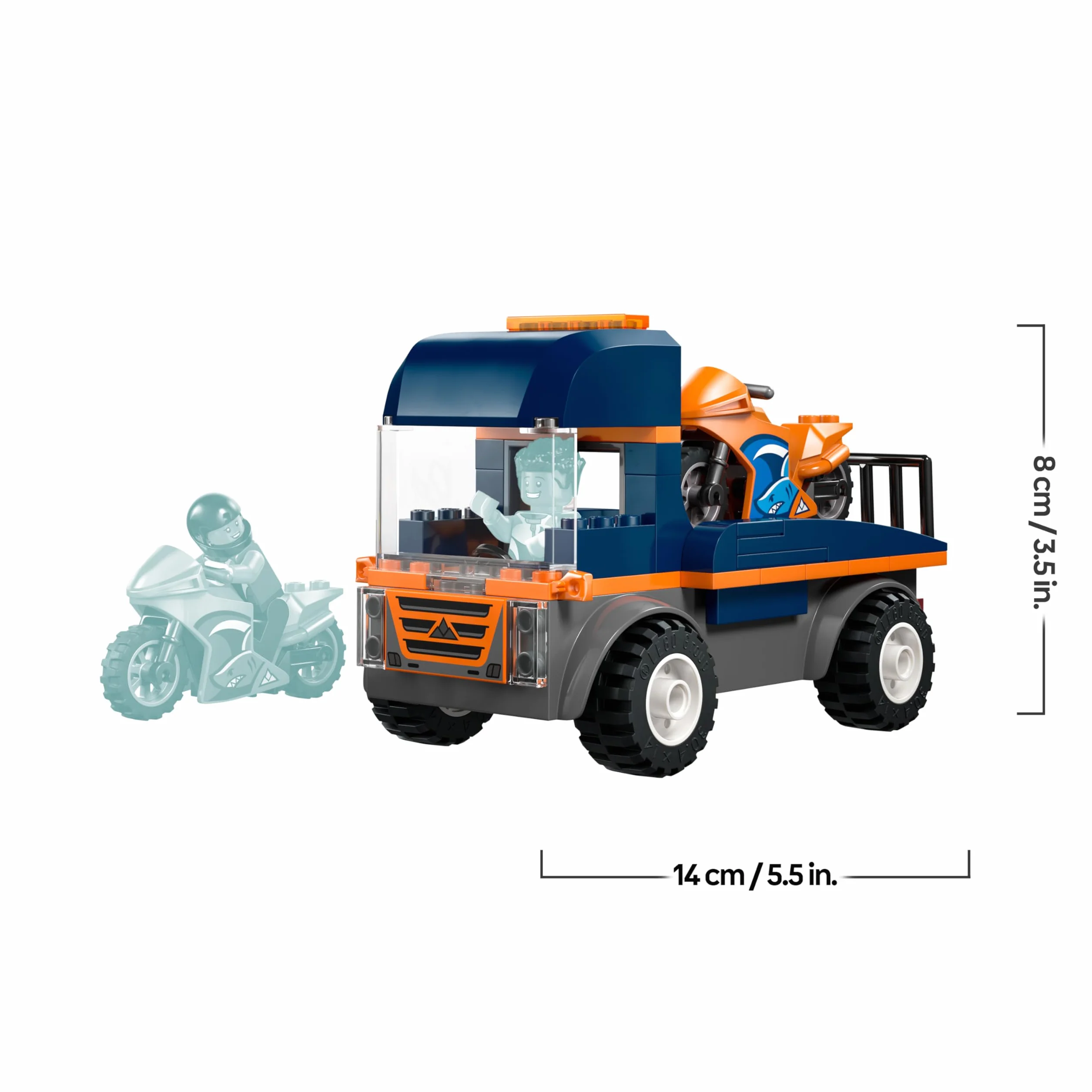 LEGO City Motorcycle Transporter 60491 Flatbed Truck with 2 Motorbikes 2 Minifigures Ramp Accessories Toy for 4+ Year Old Boys