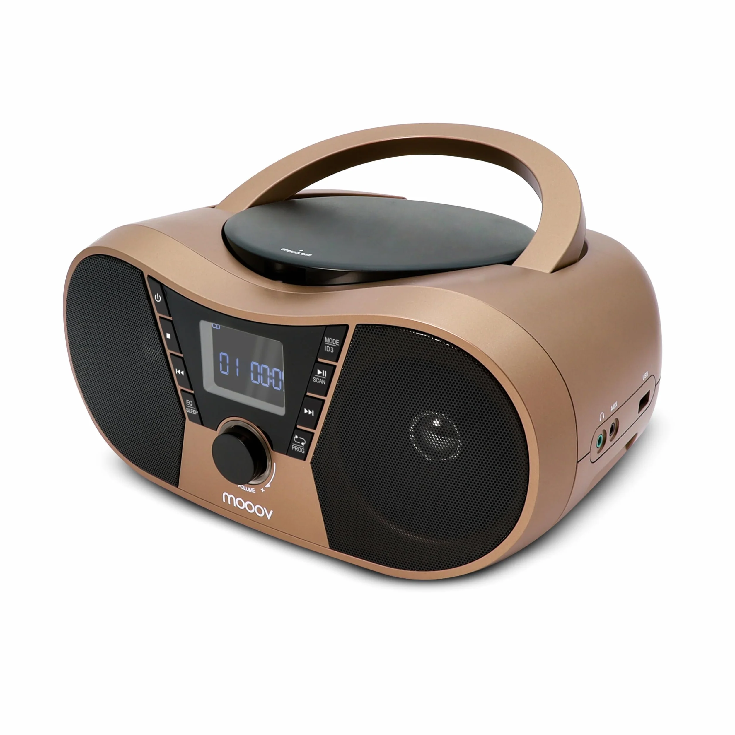 MOOOV Lecteur CD Copper & Black Radio FM Port USB Fonctions Sleep ID3