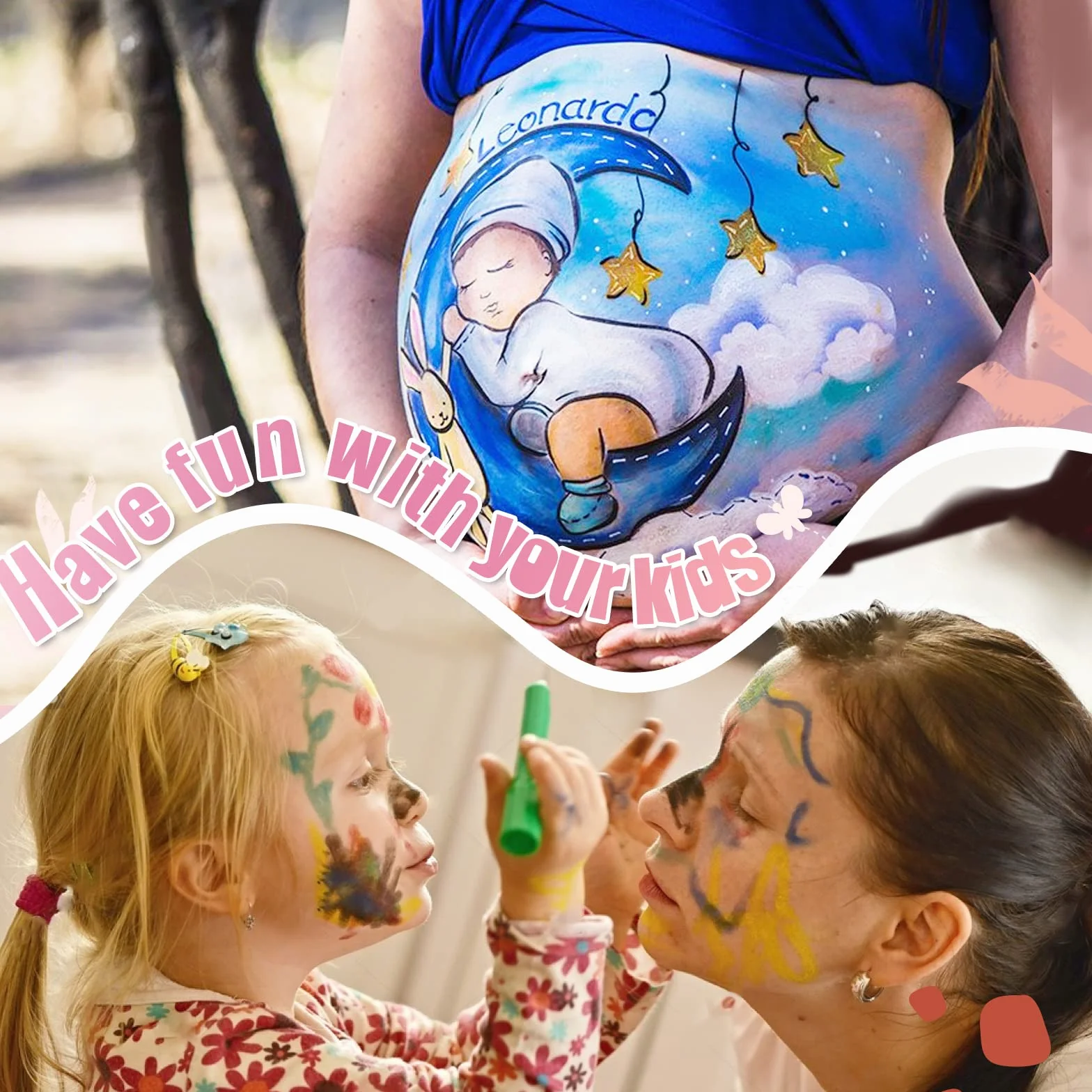 Beesjuy 12 Couleurs Crayon Maquillage Enfant Non-Toxique Lavable Peinture Visage Carnaval Halloween