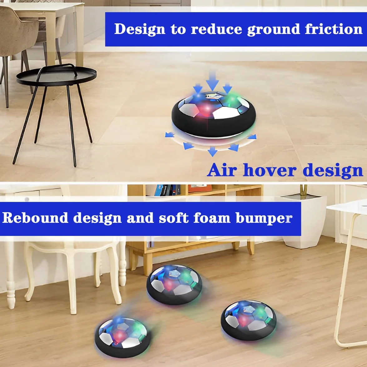 LiRiQi Air Power Football, Hover Soccer Ball Rechargeable avec LED - Cadeau Enfant 3-10 Ans