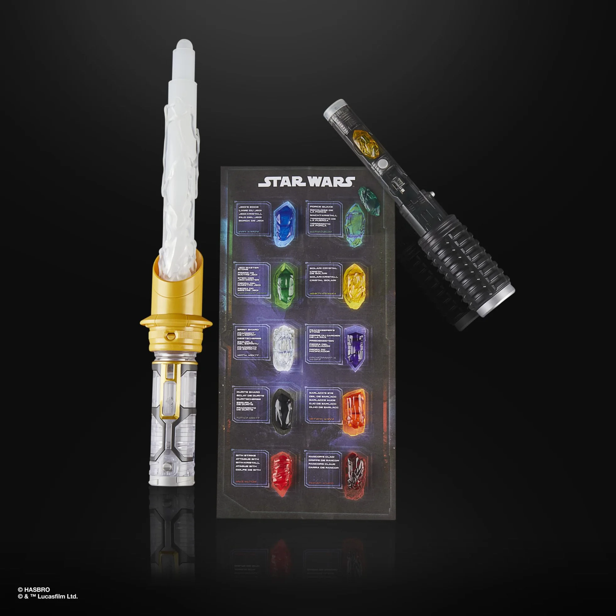 Sabre Laser Star Wars Cristal Kyber 7 Couleurs 10 Cristaux 50 Combinaisons Sons Lumières Jouet Enfant 4 Ans