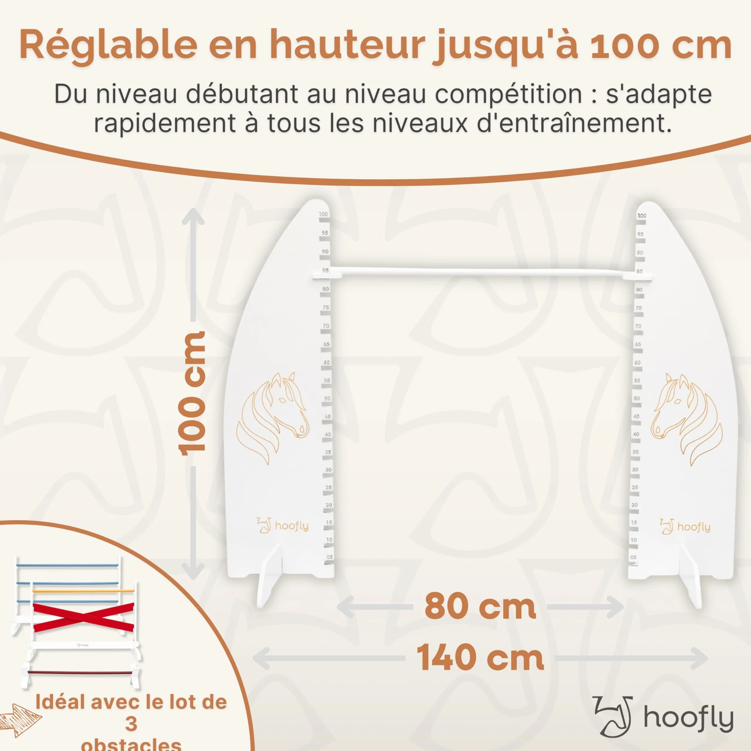 Hobby Horse Obstacle réglable en hauteur 100 cm – Obstacle de tuning pour enfants et adolescents