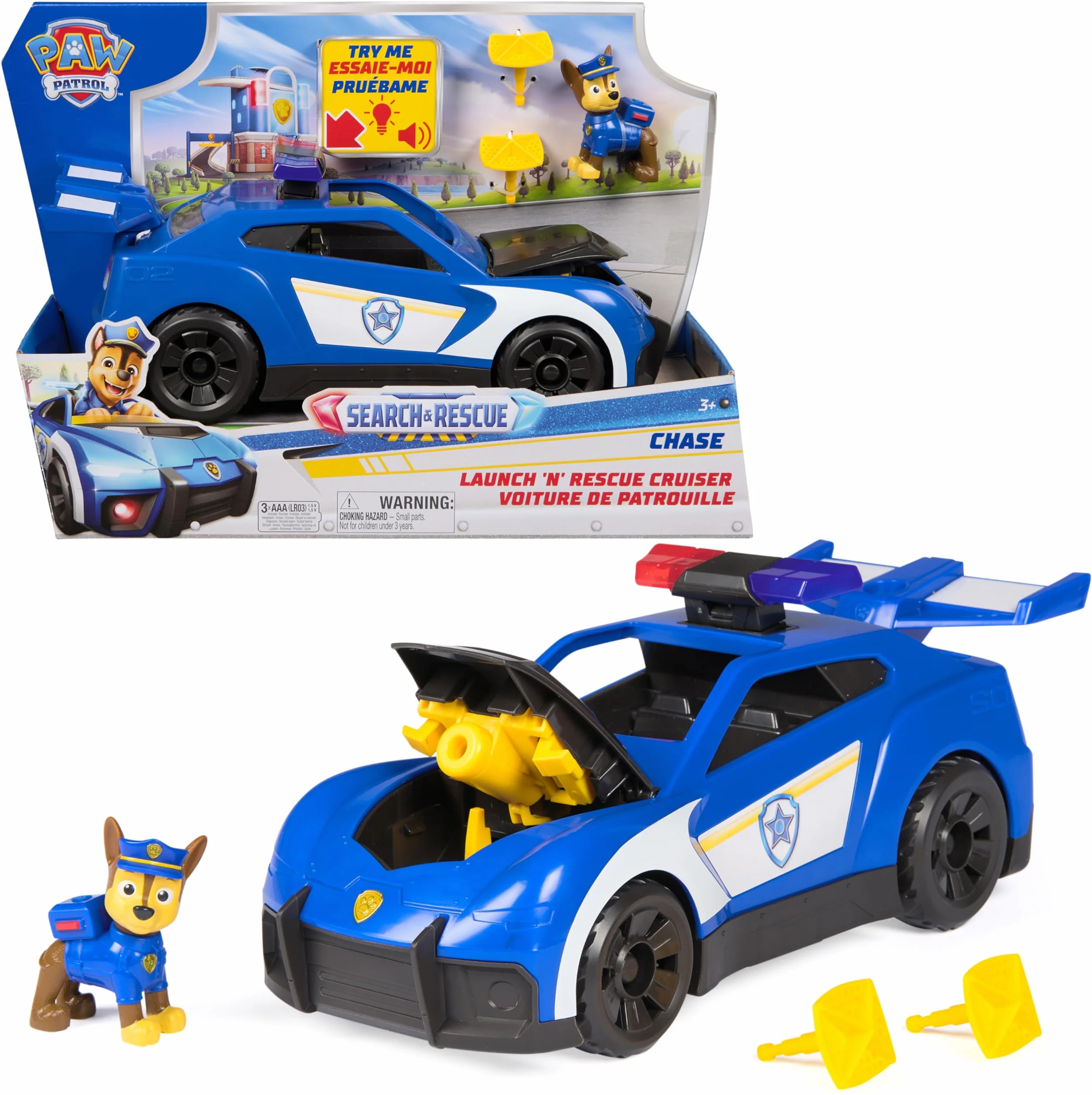 Paw Patrol Pat Patrouille Véhicule Interactif Chase Search & Rescue Mission Détectives Voiture Figurine À Collectionner Jouet Enfant 3 Ans+