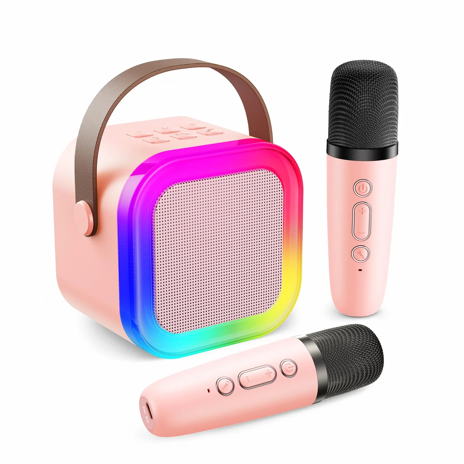 Fede Micro Karaoke Enfants avec 2 Micros sans Fil, Cadeau Fille 4-12 Ans