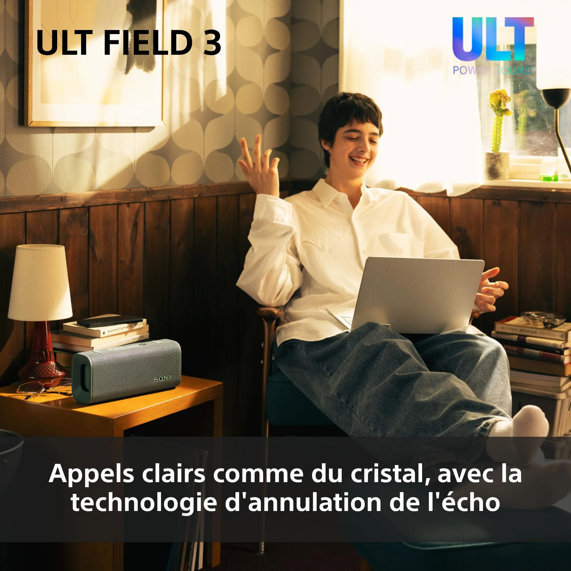 Sony ULT Field 3 Enceinte Bluetooth Portable ULT Power Sound 24 Heures IP67 étanche Noir