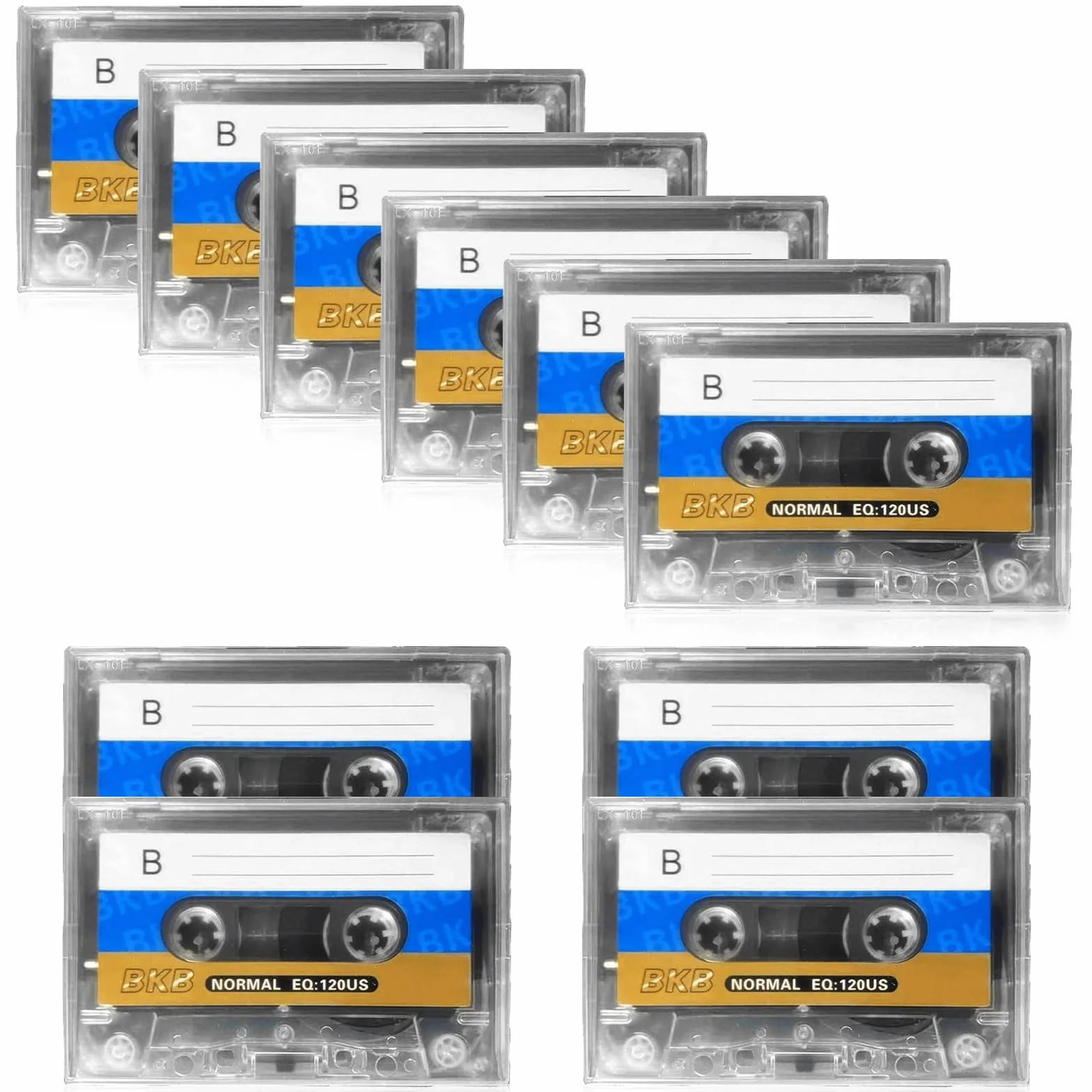 Cassettes Audio Vides 90 Minutes Faible Bruit Haute Performance Pochette Plastique Transparent