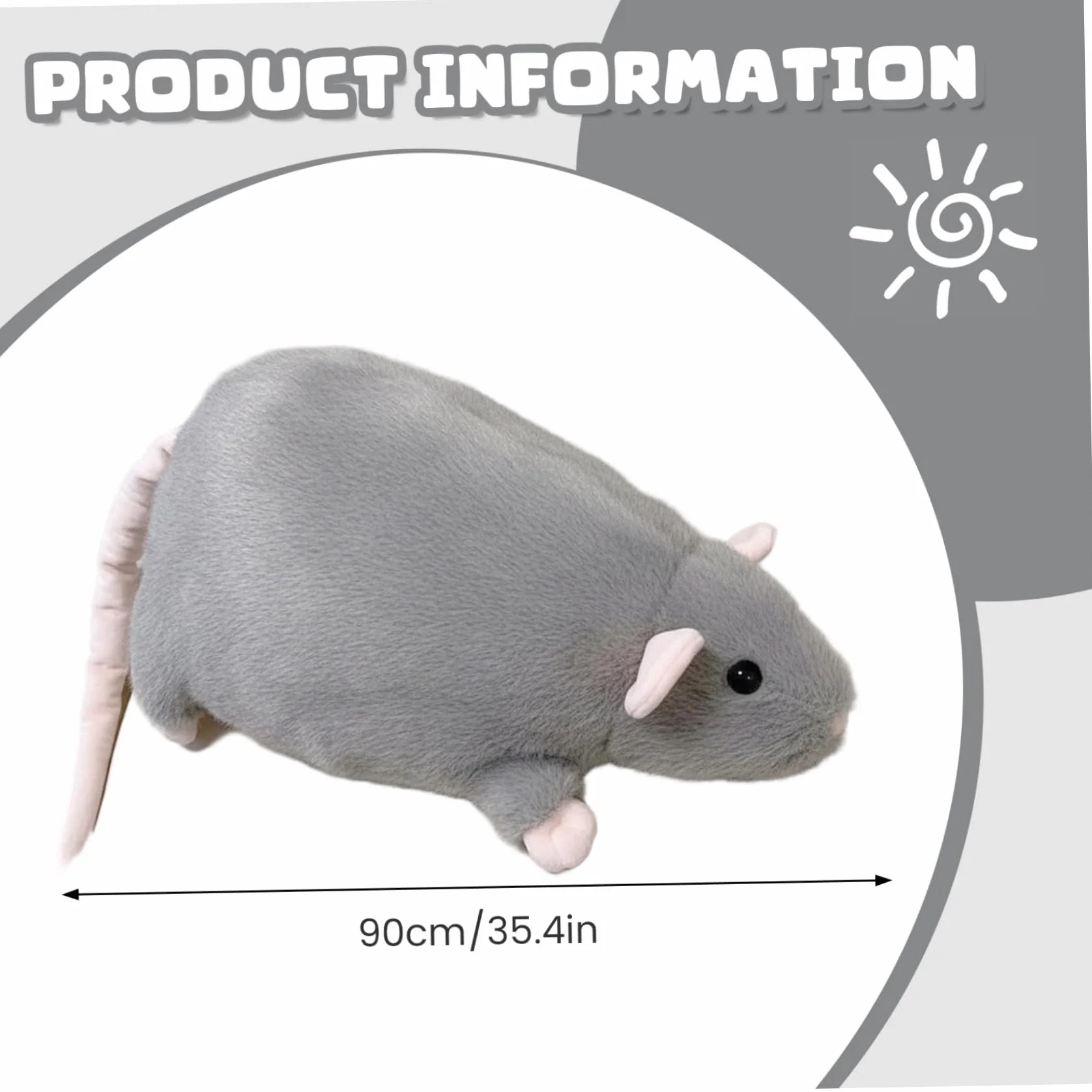 Peluche de Rat géant 35,4 Pouces Super Doux pour Décoration Canapé Chambre