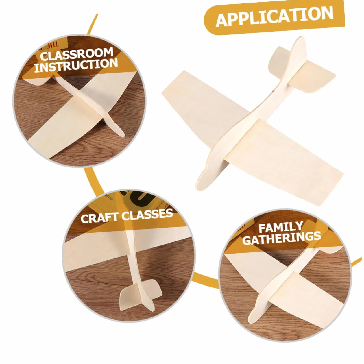 Kit de 15 Avions en Bois Brut à Assembler DIY Artisanat du Bois Surface Lisse