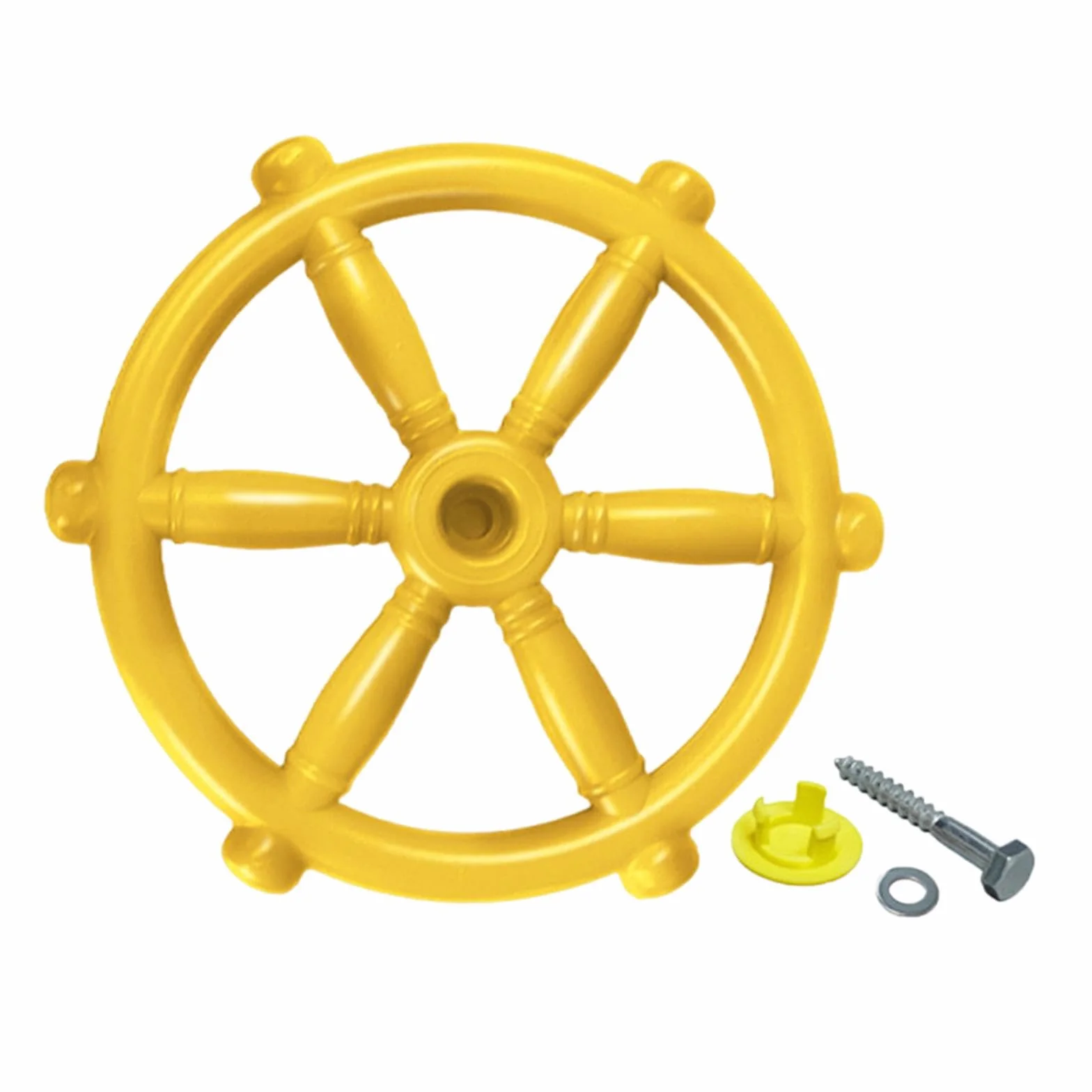 Roue de Bateau Pirate pour Enfants, Volant Gouvernail en Plastique Soufflé, Accessoire de Jeu Extérieur, Jaune