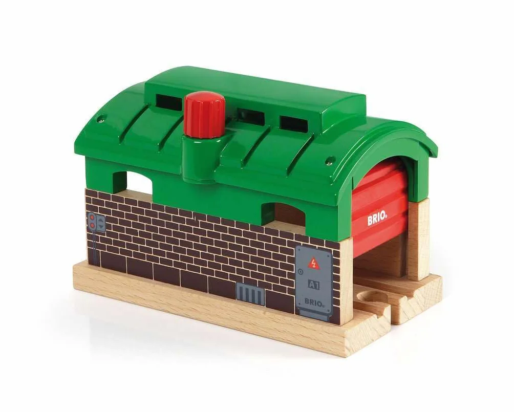 Brio World Tunnel Garage - Accessoire circuit de train en bois - Jouet sans pile dès 3 ans