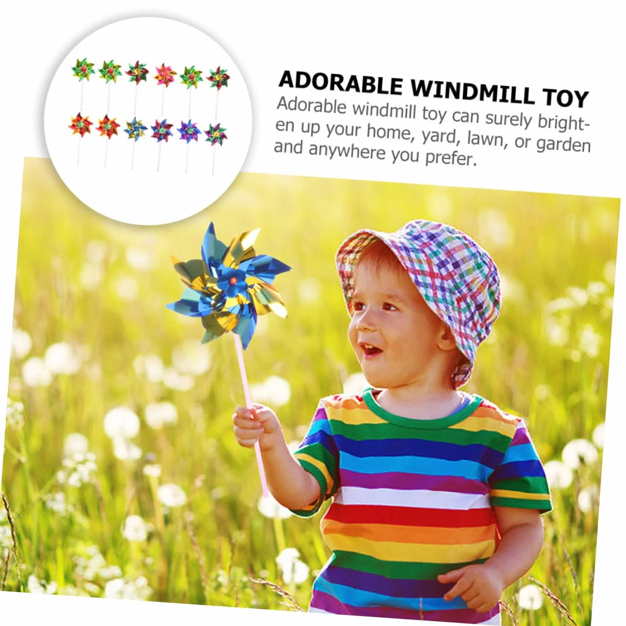 Lot de 20 Jouets Moulin À Vent en Plastique Coloré pour Jardin Extérieur