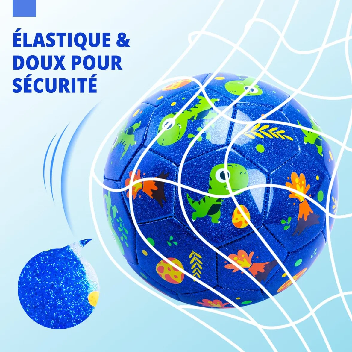 Ballon de Football Taille 2 pour Enfants Dinosaures Cadeau Garçons Filles Extérieur Pelouse 2-6 Ans