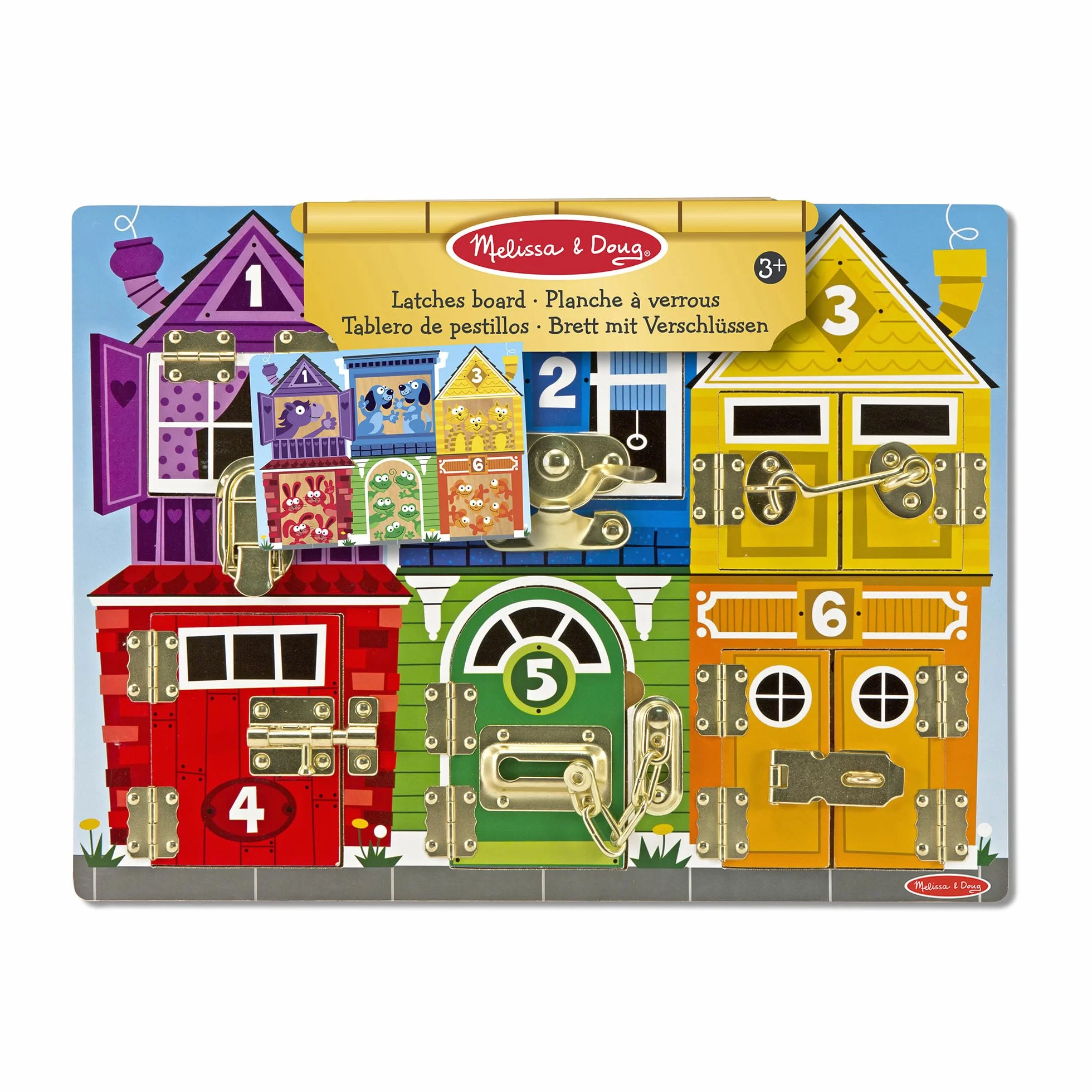 Melissa & Doug Planche Activités Montessori Loquets Jouet Sensoriel Bois Développement Apprentissage Cadeau Enfant 3 Ans+