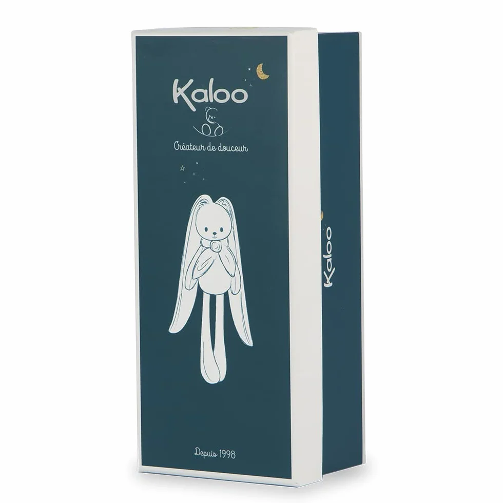 Kaloo Lapinoo Pantin Lapin Peluche Bébé Bi-Matières Jersey Tricot 25 cm Crème Boîte Cadeau