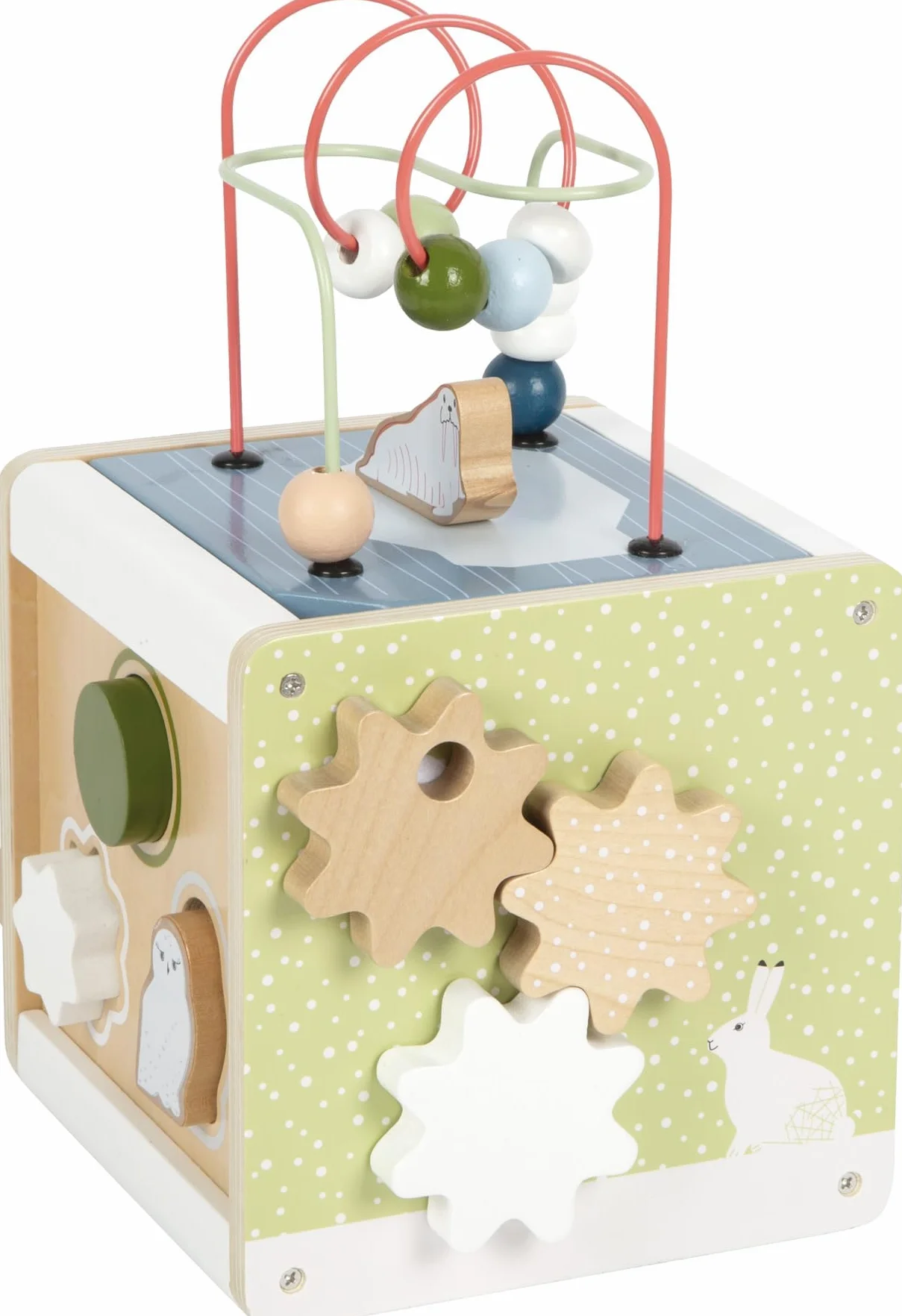 Small Foot Labyrinthe Cube de motricité Arctic Bois certifié FSC 100% 12 Mois Blanc