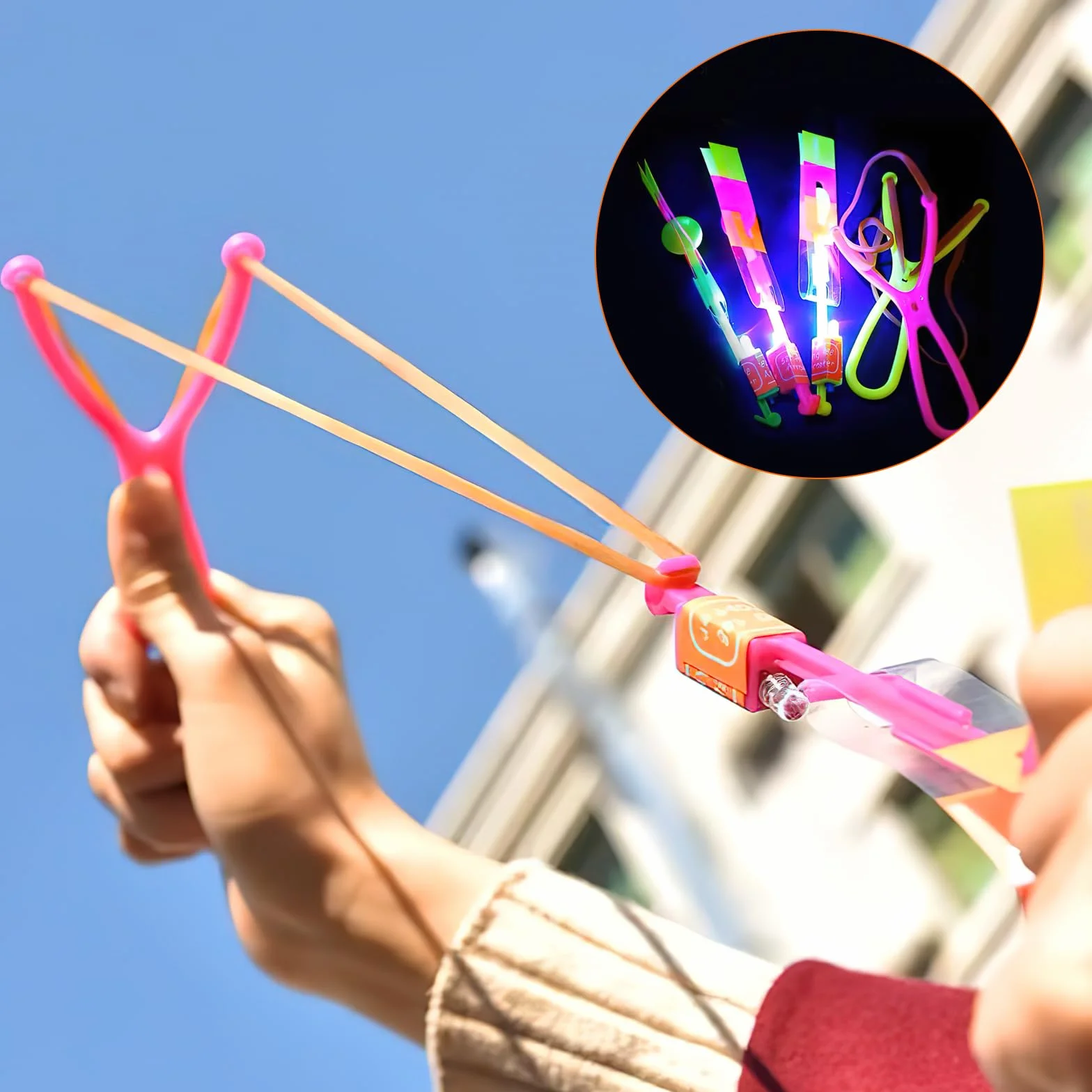 HENGBIRD Lot de 12 hélicoptères à LED Jouet volant lumineux Cadeau d'anniversaire