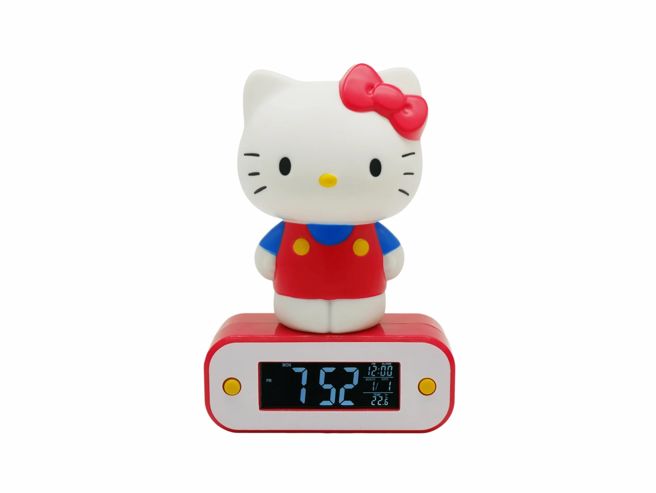 Hello Kitty Réveil Lumineux 17 cm 2 Modes d'éclairage Fonctionne avec 3 Piles AAA/Câble USB