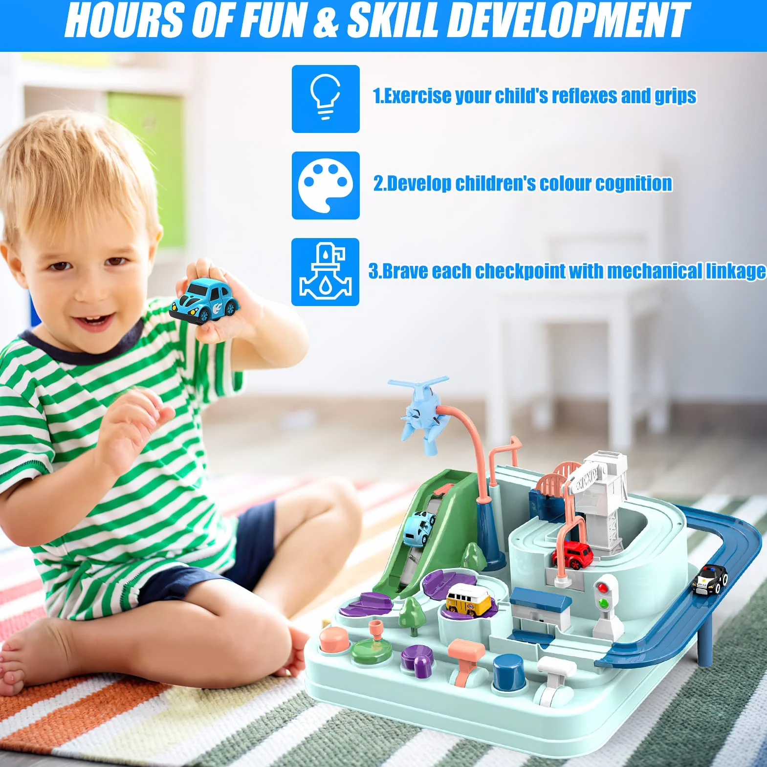 Jouet Voiture Piste Aventure Montessori Éducatif 3 4 5 6 Ans Cadeau Enfant