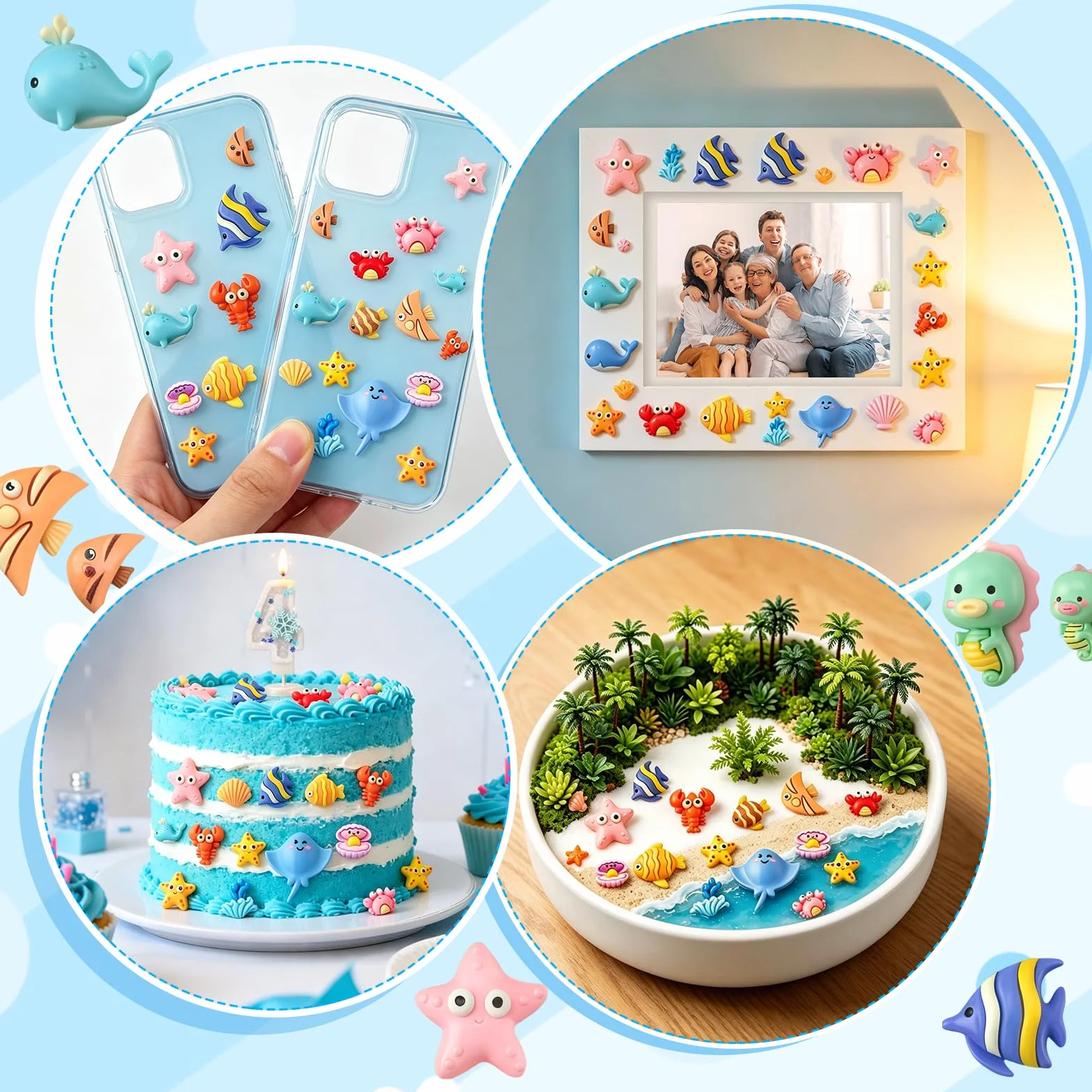 Figurines Animaux Marins Miniature 25 Pièces pour Aquariums Bocal à Poissons